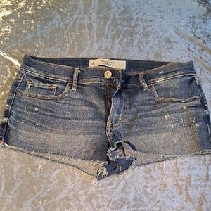 Abercrombie & Fitch Women's Distressed Blue Denim Shorts